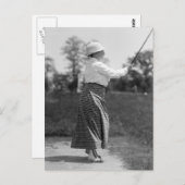 Vintages Golfspielen von Frauen, 1910er Postkarte (Vorne/Hinten)