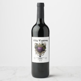 Vintages Goth, Beverage Label Set, Lila Kunst Weinetikett