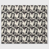 Vintages Goth-Button Geschenkpapier (Flach)