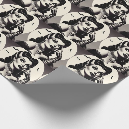 Vintages Goth-Button Geschenkpapier (Ecke)