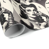 Vintages Goth-Button Geschenkpapier (Rolleneckpunkt)