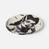 Vintages Goth-Button Pappteller (Schrägansicht)