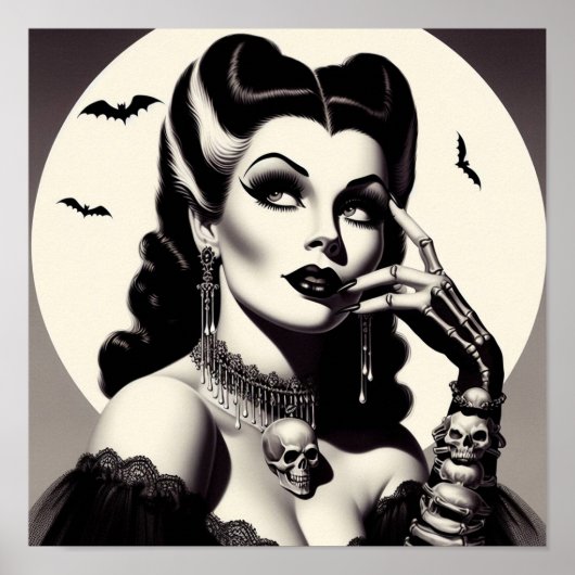 Vintages Goth-Button Poster (Vorne)