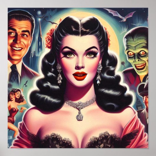 Vintages Goth-Button Poster (Vorne)