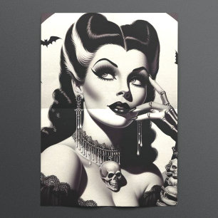 Vintages Goth-Button Seidenpapier