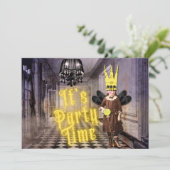 Vintages Goth Halloween Kostüm-Party Einladung (Stehend Vorderseite)