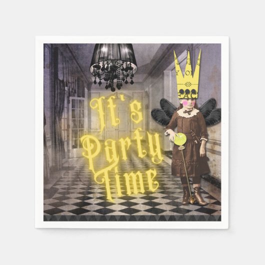 Vintages Goth Halloween Kostüm-Party Serviette (Vorderseite)