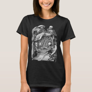 Vintages Goth Skelett Gravur Memento Mori Hallo T-Shirt