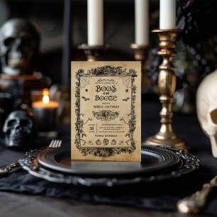 Vintages Gothic Adult Halloween Boos & Booze Party Einladung