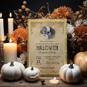 Vintages Gothic Adult Halloween Kostüm Party Einladung