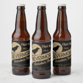 Vintages Gothic Custom Personalisiert Raven Hallow Bierflaschenetikett (Flaschen)