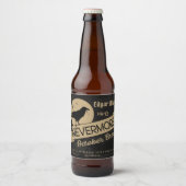 Vintages Gothic Custom Personalisiert Raven Hallow Bierflaschenetikett (Vorderseite)