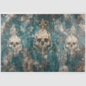 Vintages Gothic Skeleton Skull Decoupage Seidenpapier (Vorderseite)