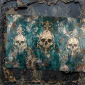 Vintages Gothic Skeleton Skull Decoupage Seidenpapier
