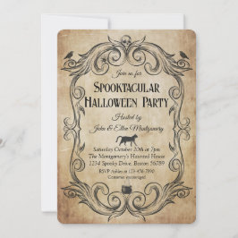 Vintages Gothic-Skull-Halloween-Party Einladung