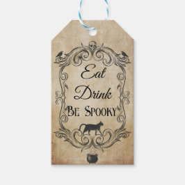 Vintages Gothic-Skull-Halloween-Party Geschenkanhänger