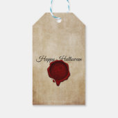 Vintages Gothic-Skull-Halloween-Party Geschenkanhänger (Rückseite)