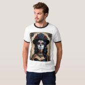 Vintages Gothic Sugar Skull Rose Shirt (Vorne ganz)