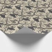 Vintages Gothic Witz- und Eichenwackelpapier Geschenkpapier (Ecke)