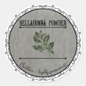 Vintages gotisches Belladonna-Set Runder Aufkleber (Vorderseite)