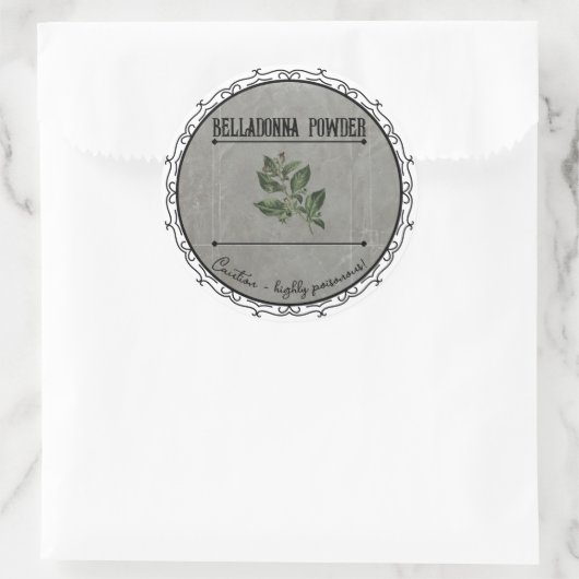Vintages gotisches Belladonna-Set Runder Aufkleber (Tasche)