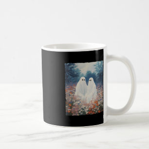 Vintages gotisches BlumenHalloween-Geisterpaar im  Kaffeetasse