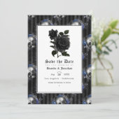 Vintages gotisches Blumenhochzeitungs-Foto Save The Date (Stehend Vorderseite)