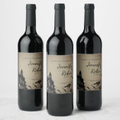 Vintages Gotisches Brauhaus Hochzeitsweinlabel Weinetikett (Flaschen)