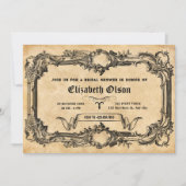 Vintages gotisches Brautparty Einladung (Vorderseite)