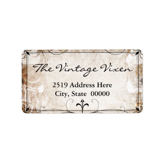 Vintages gotisches Eisenwerk und Skulls-Label Adressaufkleber (Vorne)