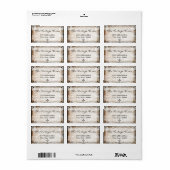 Vintages gotisches Eisenwerk und Skulls-Label Adressaufkleber (Vorne)