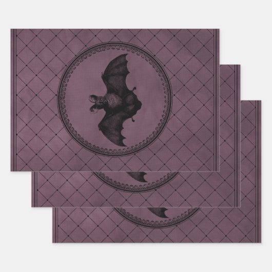 Vintages gotisches Halloween-Boot auf Lila Geschenkpapier Set (Set)