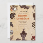 "Vintages gotisches Halloween Einladung (Vorderseite)