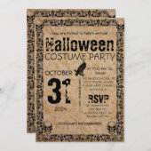Vintages gotisches Halloween-Kostüm-Party Einladung (Vorne/Hinten)