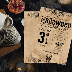 Vintages gotisches Halloween-Kostüm-Party Einladung