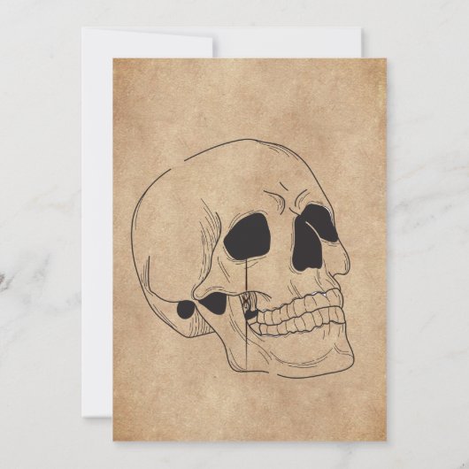 Vintages gotisches Halloween-Kostüm-Party Einladung (Rückseite)