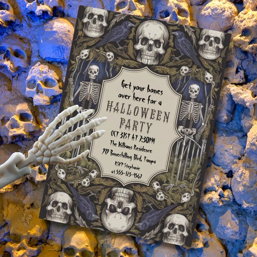 Vintages gotisches Halloween-Party Einladung