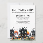 Vintages gotisches Halloween-Party Einladung (Vorderseite)