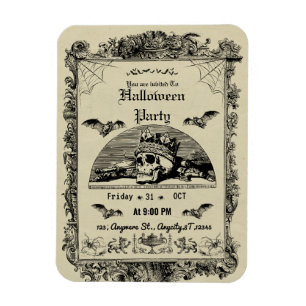 Vintages gotisches Halloween-Party Einladung Magnet