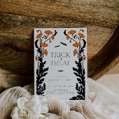 Vintages Gotisches Halloween-Party mit Blumenrahme Einladung