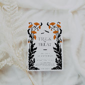 Vintages Gotisches Halloween-Party mit Blumenrahme Einladung