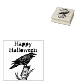 Vintages gotisches Halloween-Rabe Gummistempel (Stempel)