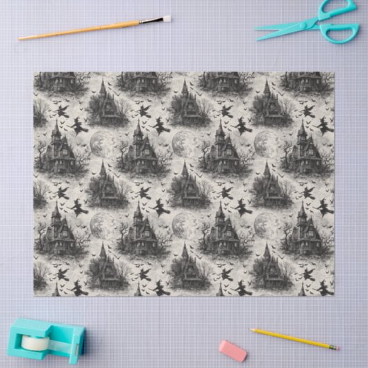 Vintages gotisches Halloween Seidenpapier (Basteln)