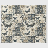 Vintages gotisches Moth Collage Halloween Geschenkpapier (Flach)