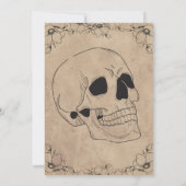 Vintages gotisches rustikales Halloween KostümPart Einladung (Rückseite)