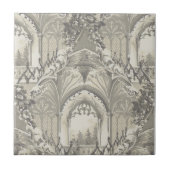 Vintages gotisches Schlossmuster Fliese (Vorderseite)