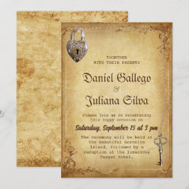 Vintages Gotisches Skelett Wichtige Hochzeit Einladung