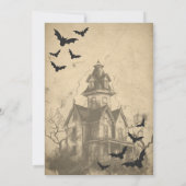 Vintages gotisches Spuk HausHalloween-Party Einladung (Rückseite)