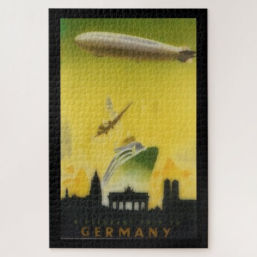 Vintages Graf Zeppelin Reiseplakat Puzzle (Vertikal)