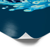 Vintages Grafikdesign Scuba Diver Poster (Ecke)
